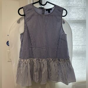 Jcrew Stripe Cotton Top with Button Down detail on the back